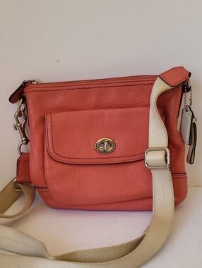 Coach Park Coral Leather Swingpack  Crossbody  #F49170